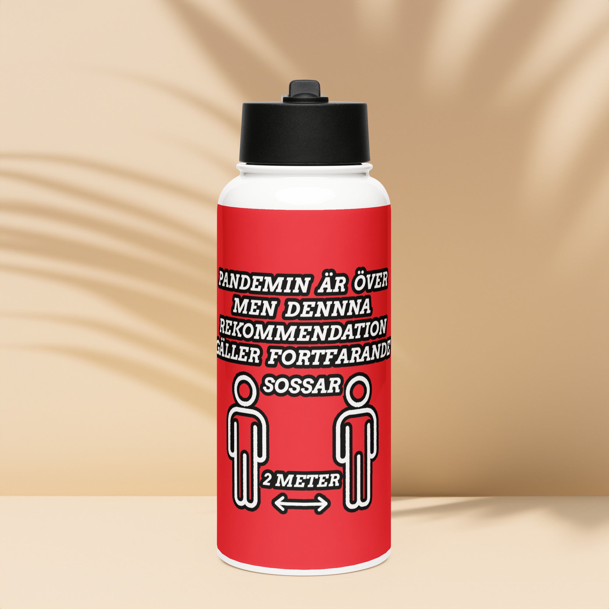 Avstånd sossar- Vattenflaska i rostfritt stål med sugrörslock