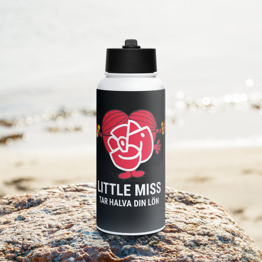 Little miss- Vattenflaska i rostfritt stål med sugrörslock