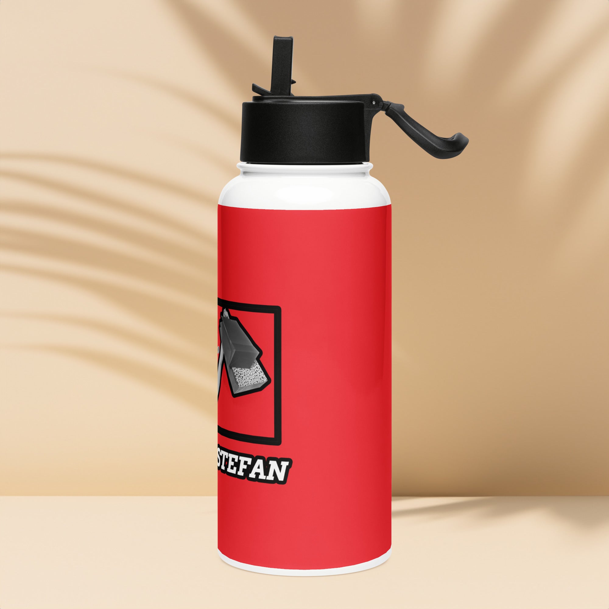 Gör som Stefan- Vattenflaska i rostfritt stål med sugrörslock