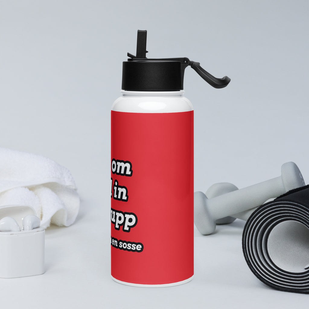 Livet som en sosse- Vattenflaska i rostfritt stål med sugrörslock