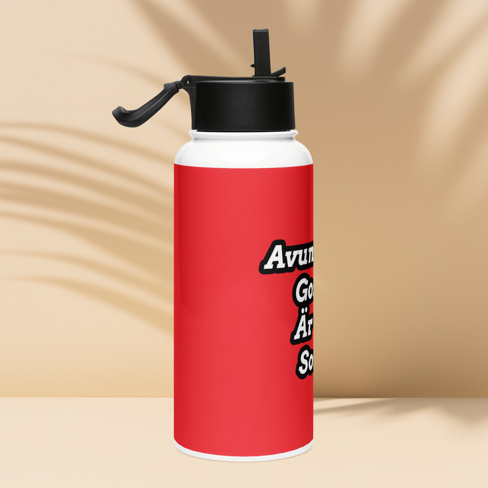 Avundsjuka gossar- Vattenflaska i rostfritt stål med sugrörslock