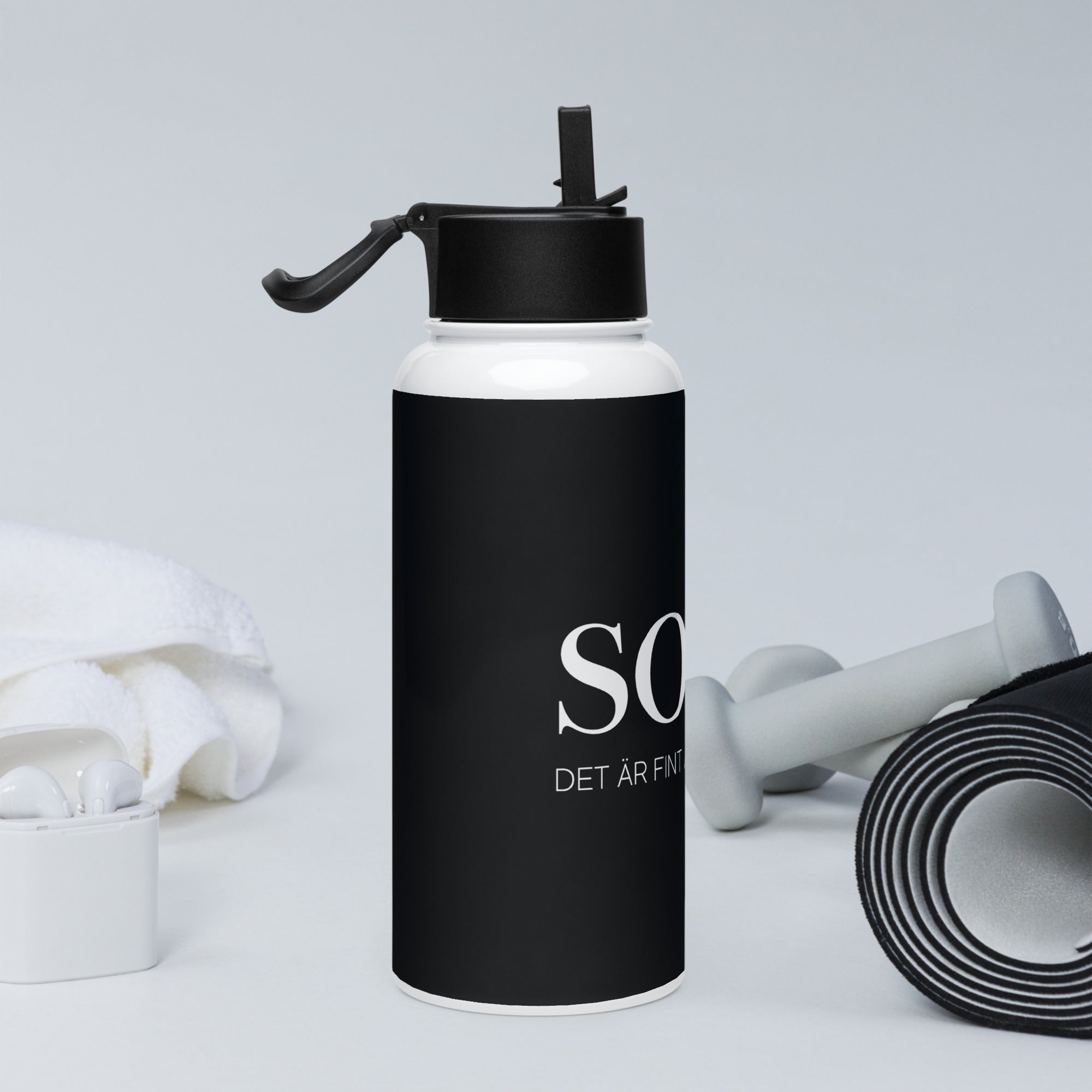 Det är fint att betala skatt- Vattenflaska i rostfritt stål med sugrörslock