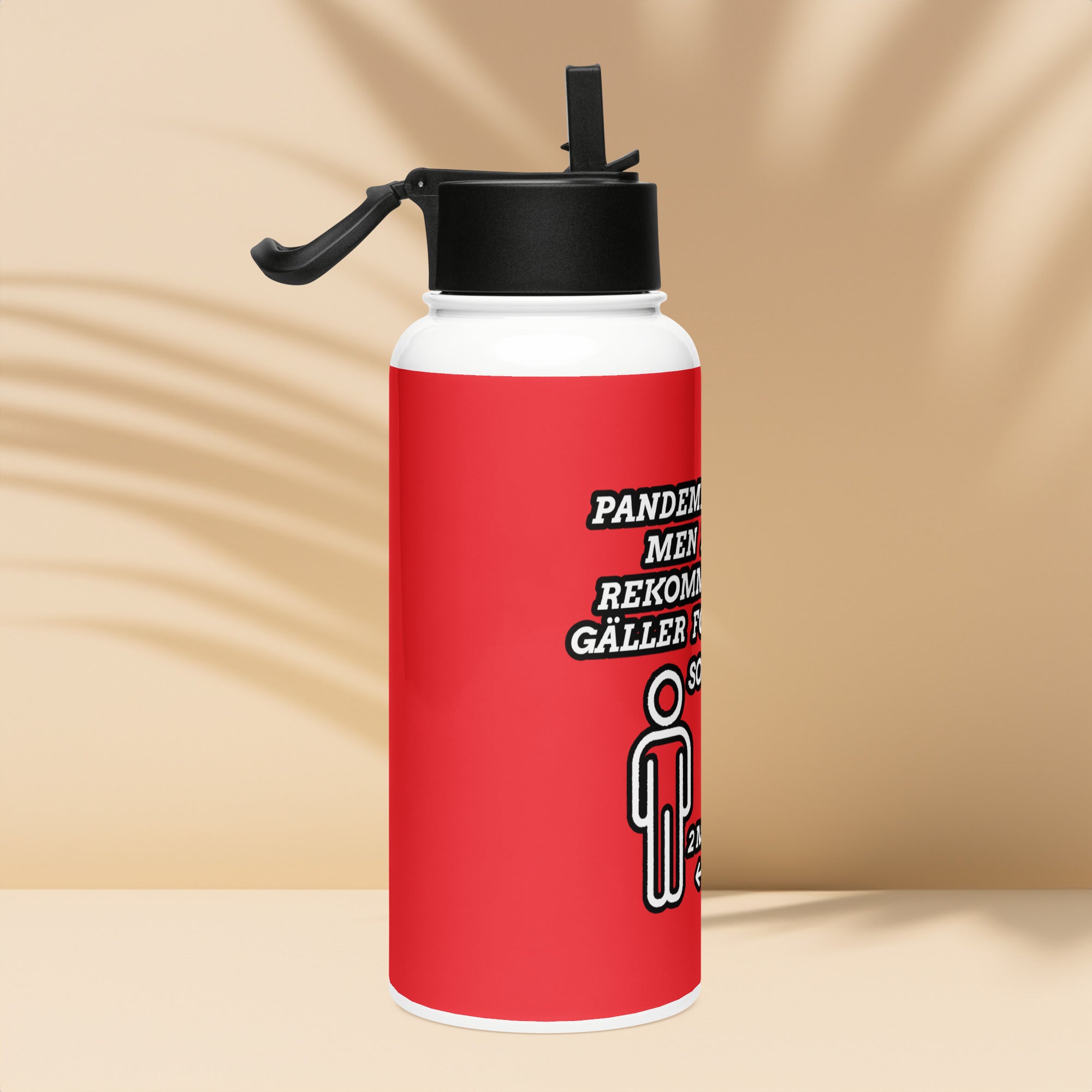 Avstånd sossar- Vattenflaska i rostfritt stål med sugrörslock