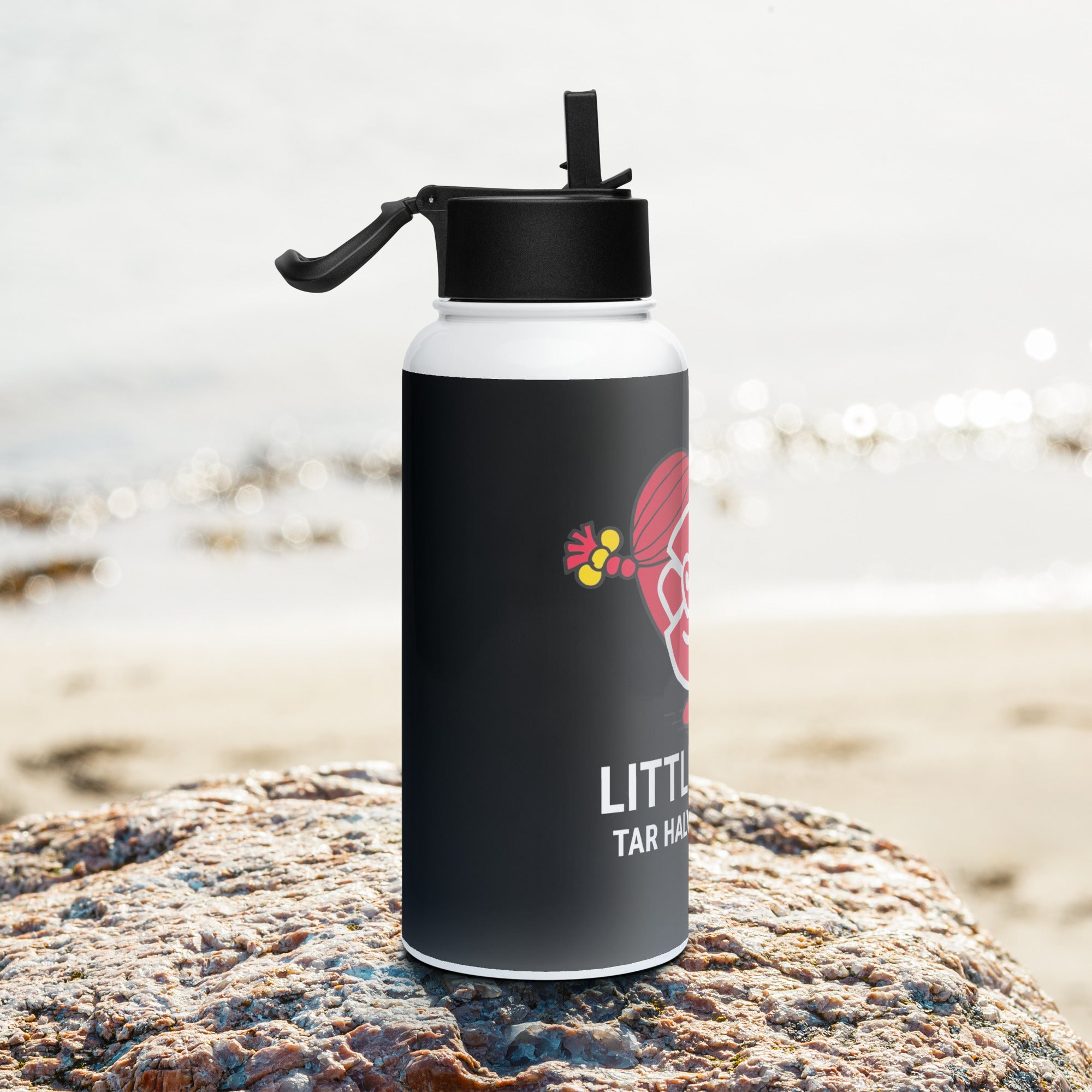 Little miss- Vattenflaska i rostfritt stål med sugrörslock