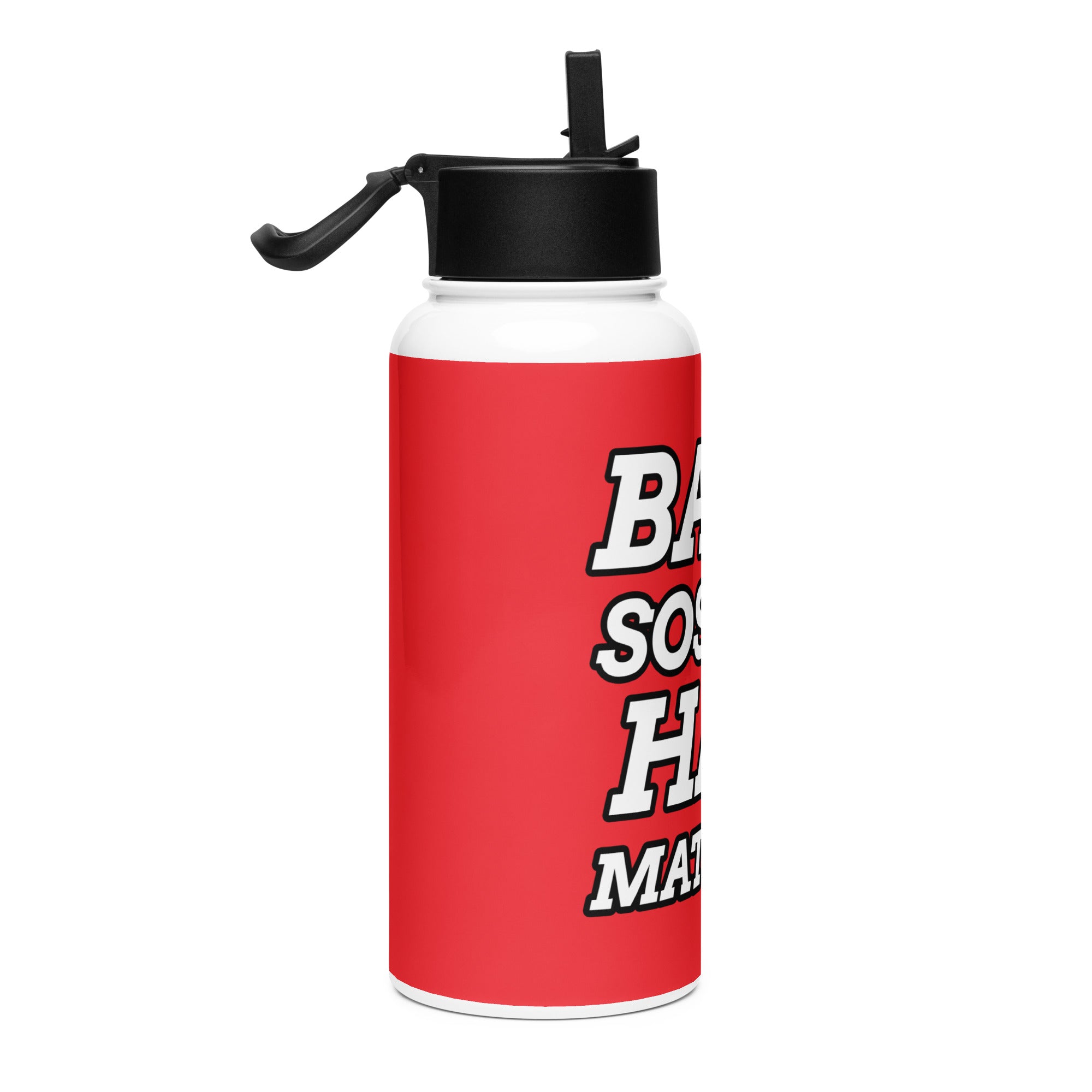 Bara sossar har matlåda- Vattenflaska i rostfritt stål med sugrörslock