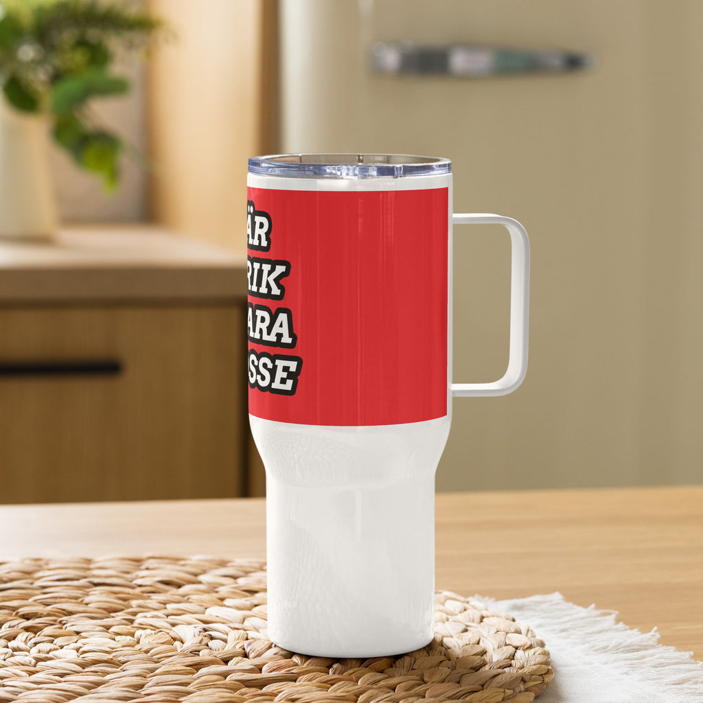 Jag är för rik att vara en sosse- Resemugg med handtag