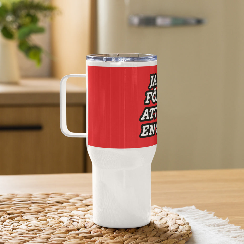 Jag är för rik att vara en sosse- Resemugg med handtag