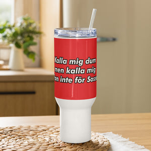 Kalla mig dum- Resemugg med handtag