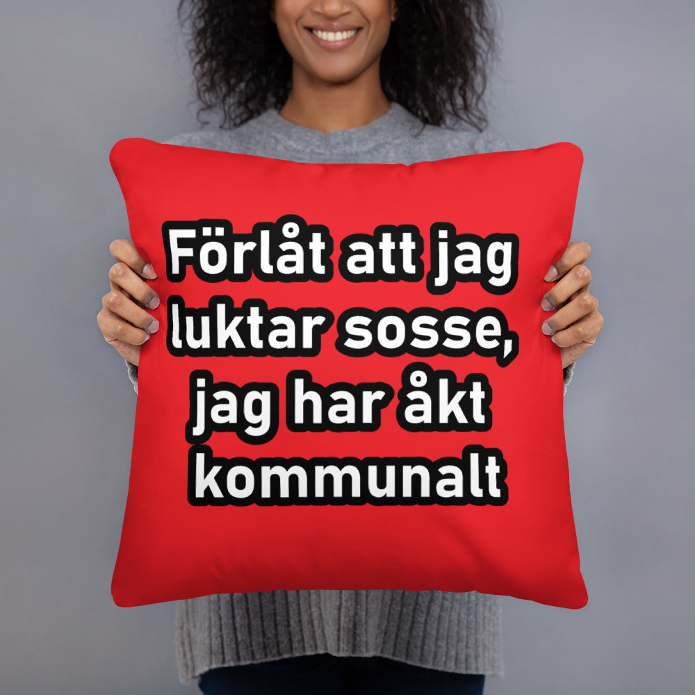 Förlåt att jag luktar sosse Kudde