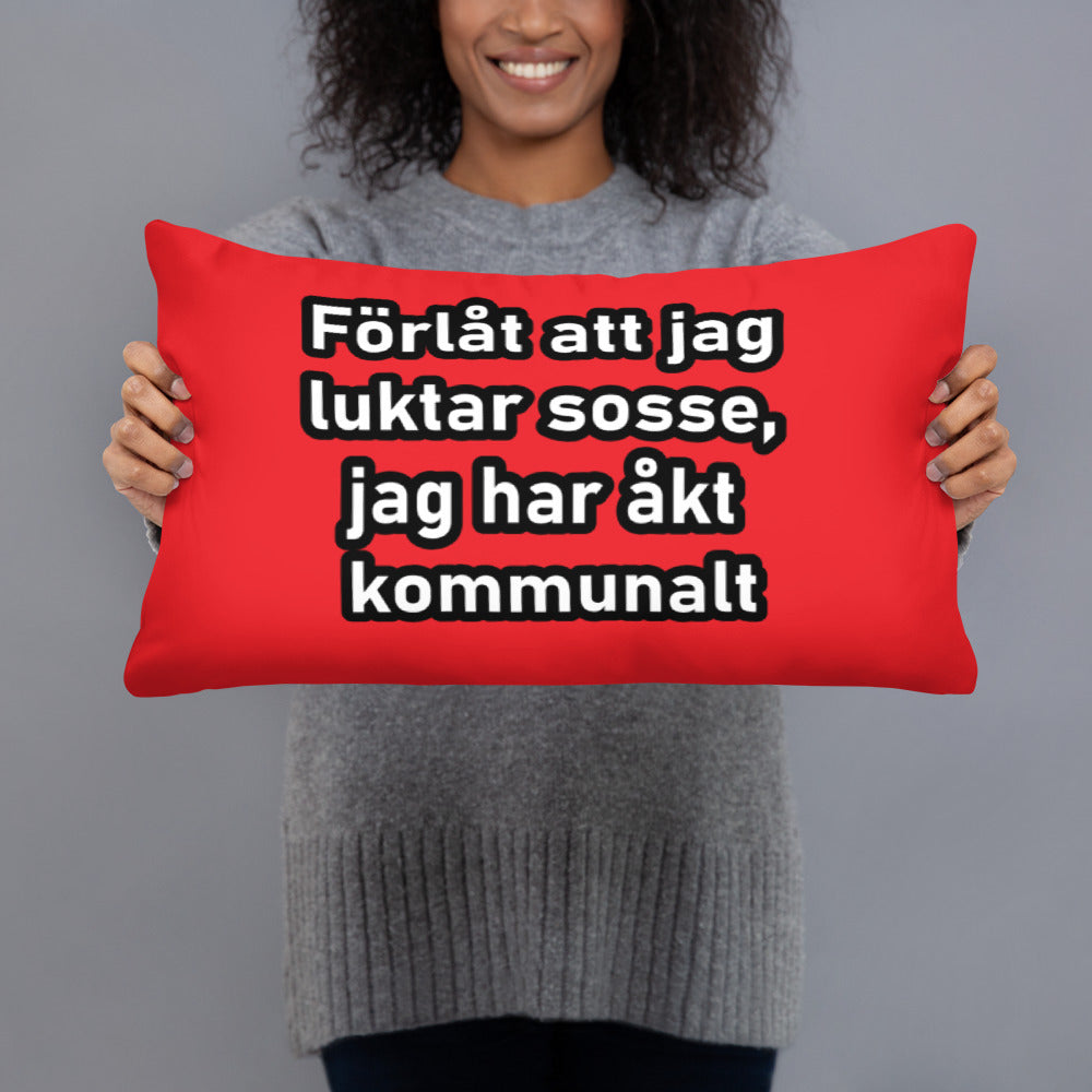 Förlåt att jag luktar sosse Kudde