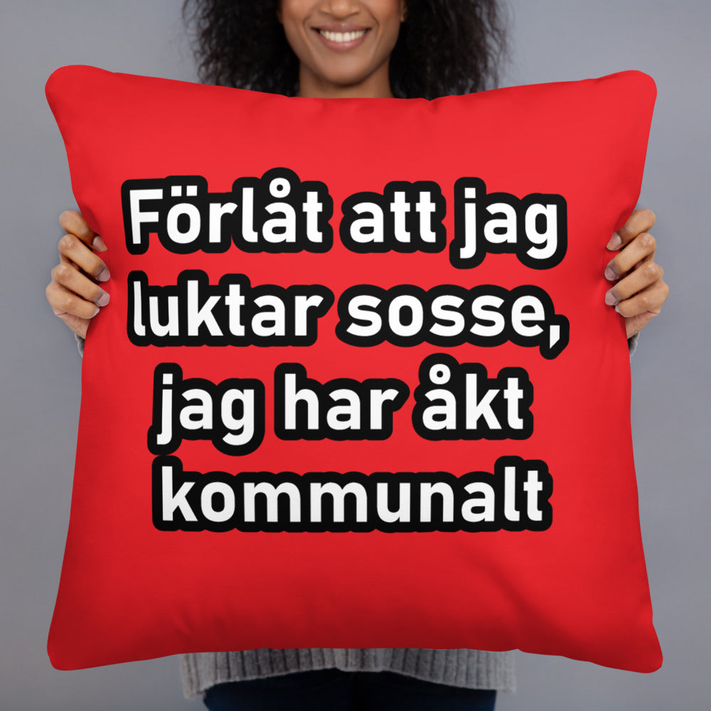 Förlåt att jag luktar sosse Kudde